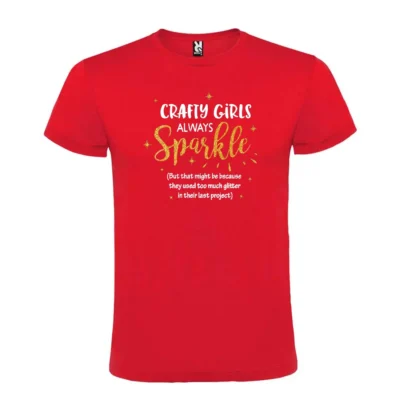 Tricou personalizat “Crafty girls”-rosu